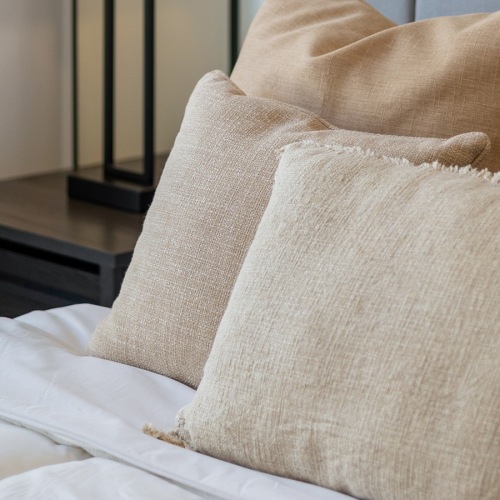Where comfort and convenience meet pillows on a bed